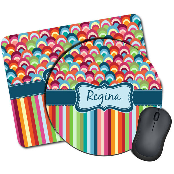 Custom Retro Scales & Stripes Mouse Pad (Personalized)