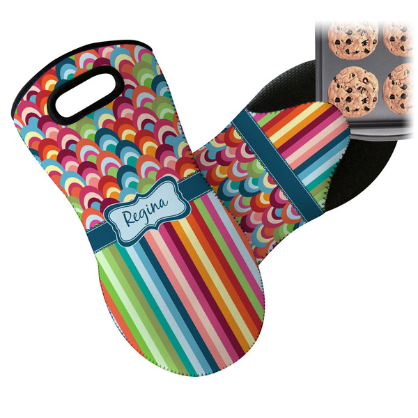 Retro Scales & Stripes Neoprene Oven Mitt