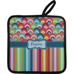 Retro Scales & Stripes Pot Holder w/ Name or Text