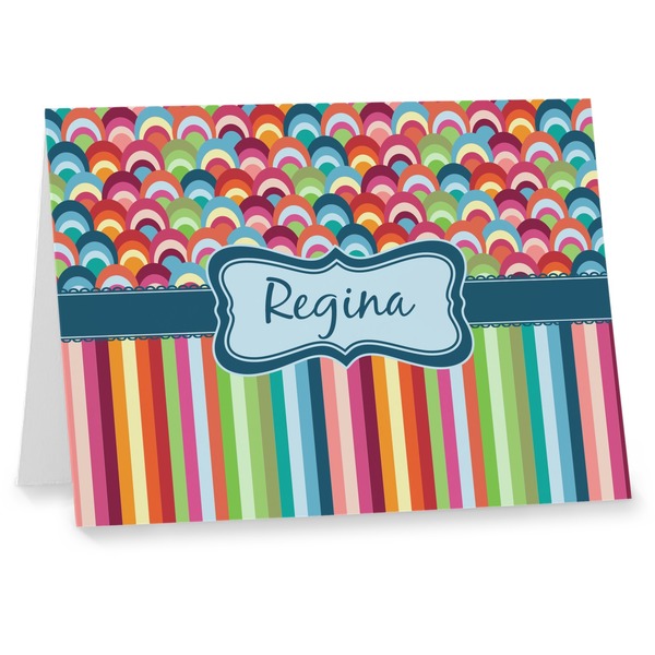 Custom Retro Scales & Stripes Note cards (Personalized)