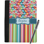 Retro Scales & Stripes Notebook Padfolio - Large w/ Name or Text