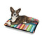 Retro Scales & Stripes Outdoor Dog Beds - Medium - IN CONTEXT