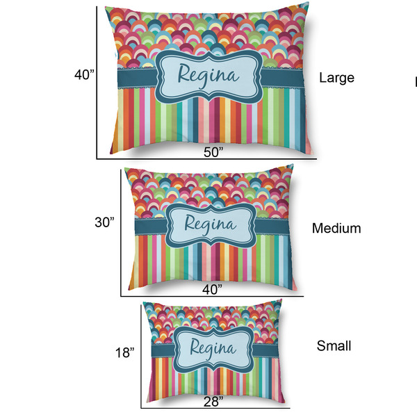 Retro Scales & Stripes Outdoor Dog Beds - SIZE CHART