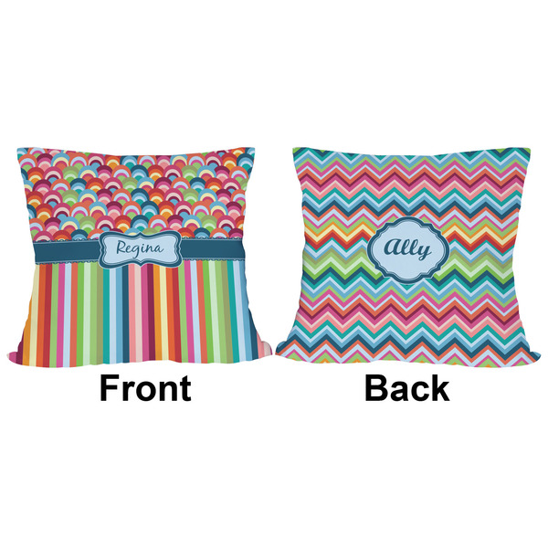 Retro Scales & Stripes Outdoor Pillow - 16x16