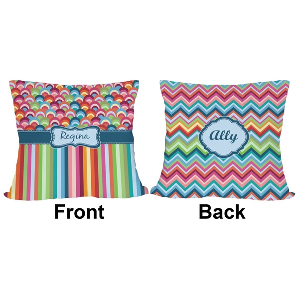 Retro Scales & Stripes Outdoor Pillow - 18x18