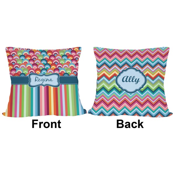 Retro Scales & Stripes Outdoor Pillow - 20x20