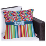 Retro Scales & Stripes Outdoor Pillow (Personalized)
