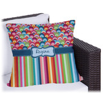 Retro Scales & Stripes Outdoor Pillow - 18" (Personalized)
