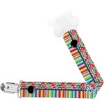 Retro Scales & Stripes Pacifier Clip (Personalized)
