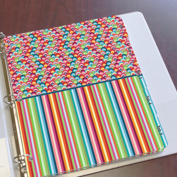 Retro Scales & Stripes Page Dividers - Set of 5 - In Context