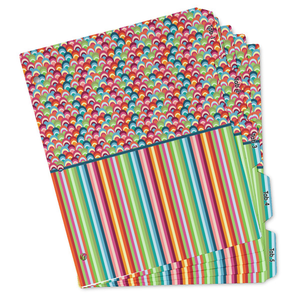Custom Retro Scales & Stripes Binder Tab Divider - Set of 5 (Personalized)
