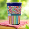 Retro Scales & Stripes Party Cup Sleeves - with bottom - Lifestyle