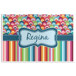 Retro Scales & Stripes Disposable Paper Placemats (Personalized)