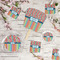 Retro Scales & Stripes Party Supplies Combination Image - All items - Plates, Coasters, Fans