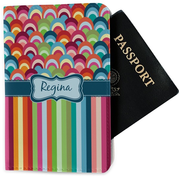 Custom Retro Scales & Stripes Passport Holder - Fabric (Personalized)