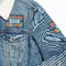 Retro Scales & Stripes Patches Lifestyle Jean Jacket Detail