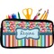 Retro Scales & Stripes Neoprene Pencil Case - Small w/ Name or Text