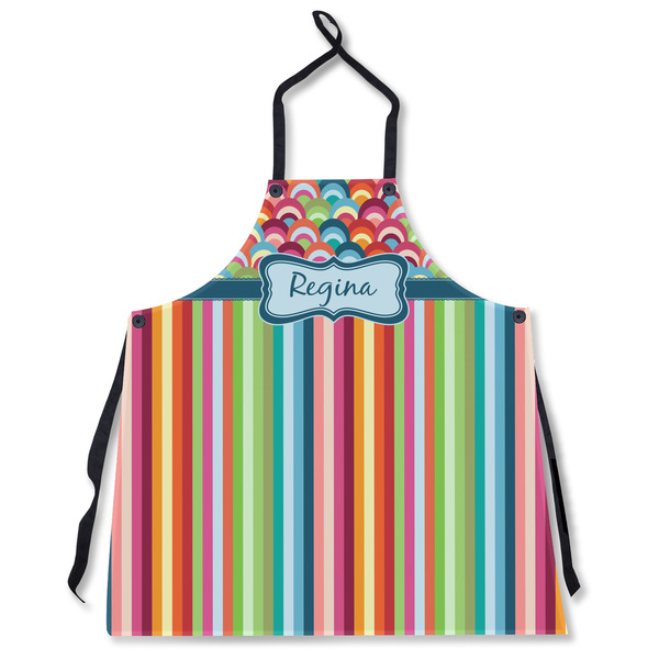 Custom Retro Scales & Stripes Apron Without Pockets w/ Name or Text