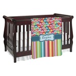 Retro Scales & Stripes Baby Blanket (Double Sided) (Personalized)