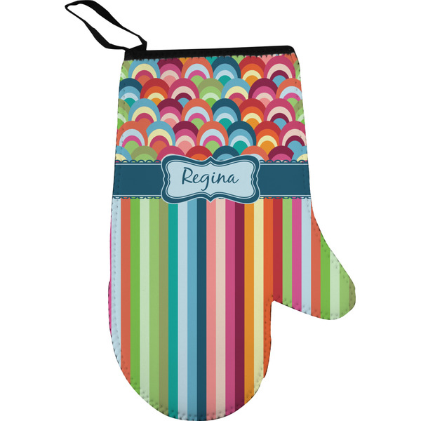 Custom Retro Scales & Stripes Oven Mitt (Personalized)