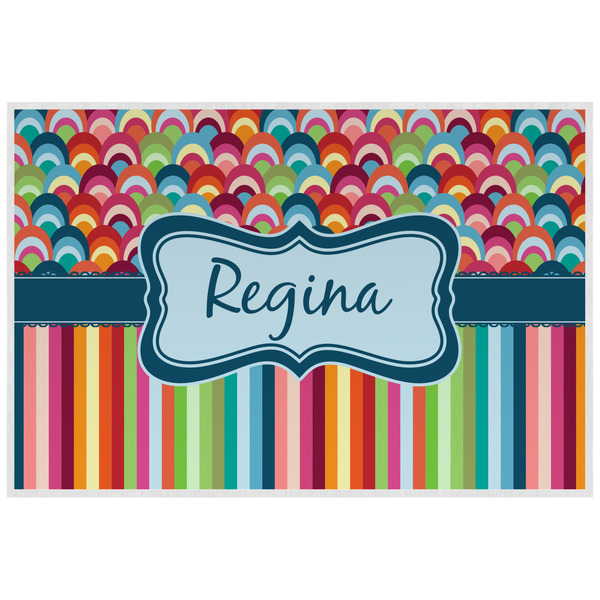 Custom Retro Scales & Stripes Laminated Placemat w/ Name or Text