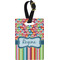 Retro Scales & Stripes Plastic Luggage Tag - Rectangular w/ Name or Text