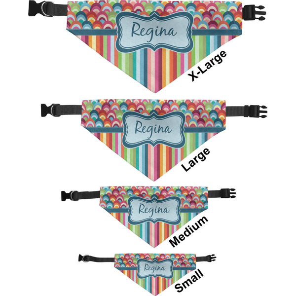 Retro Scales & Stripes Pet Bandana Sizes
