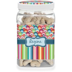 Retro Scales & Stripes Dog Treat Jar (Personalized)
