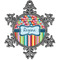 Retro Scales & Stripes Vintage Snowflake Ornament (Personalized)