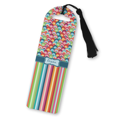 Retro Scales & Stripes Plastic Bookmark (Personalized)