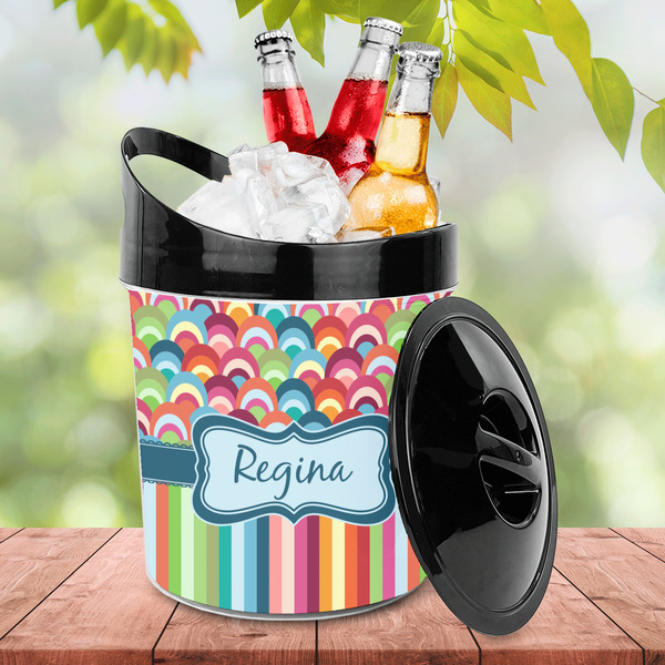 Retro Scales & Stripes Plastic Ice Bucket - LIFESTYLE