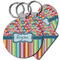 Retro Scales & Stripes Plastic Keychain (Personalized)