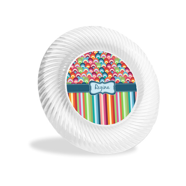 Custom Retro Scales & Stripes Plastic Party Appetizer & Dessert Plates - 6" (Personalized)