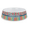 Retro Scales & Stripes Plastic Dog Bowl - Large (Personalized)