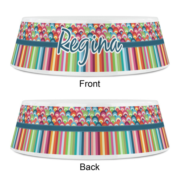 Retro Scales & Stripes Plastic Pet Bowls - Small - APPROVAL
