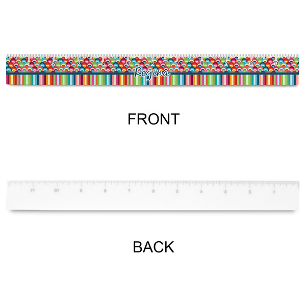 Retro Scales & Stripes Plastic Ruler - 12" - APPROVAL