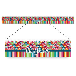Retro Scales & Stripes Plastic Ruler - 12" (Personalized)