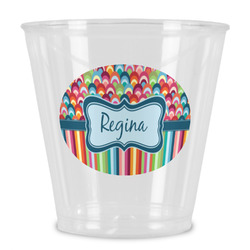 Retro Scales & Stripes Plastic Shot Glass (Personalized)