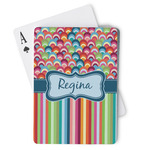 Retro Scales & Stripes Playing Cards (Personalized)