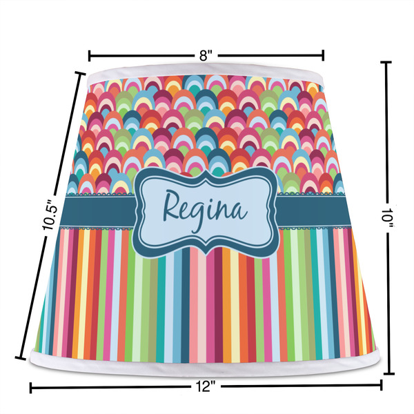 Retro Scales & Stripes Poly Film Empire Lampshade - Dimensions