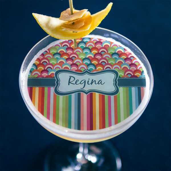 Retro Scales & Stripes Printed Drink Topper - XLarge - In Context