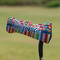 Retro Scales & Stripes Putter Cover - On Putter