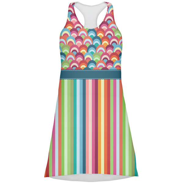Custom Retro Scales & Stripes Racerback Dress - X Large