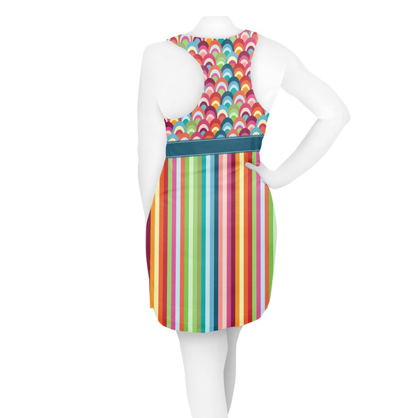 Retro Scales & Stripes Racerback Dress - On Model - Back