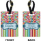 Retro Scales & Stripes Rectangle Luggage Tag (Front + Back)