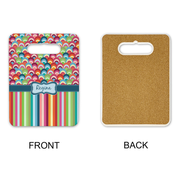 Retro Scales & Stripes Rectangle Trivet with Handle - APPROVAL