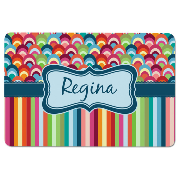 Retro Scales & Stripes Rectangular Fridge Magnet - FRONT