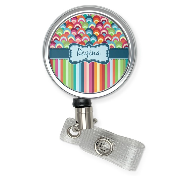 Custom Retro Scales & Stripes Retractable Badge Reel (Personalized)