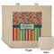 Retro Scales & Stripes Reusable Cotton Grocery Bag - Front & Back View