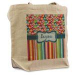 Retro Scales & Stripes Reusable Cotton Grocery Bag (Personalized)